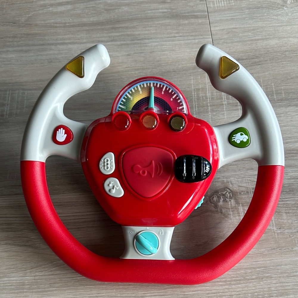 Vibrant Red Steering Wheel Learning Toy